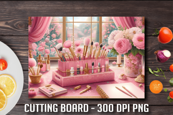 Download Floral Makeup Artist Desk Cutting Board - Premium Resources